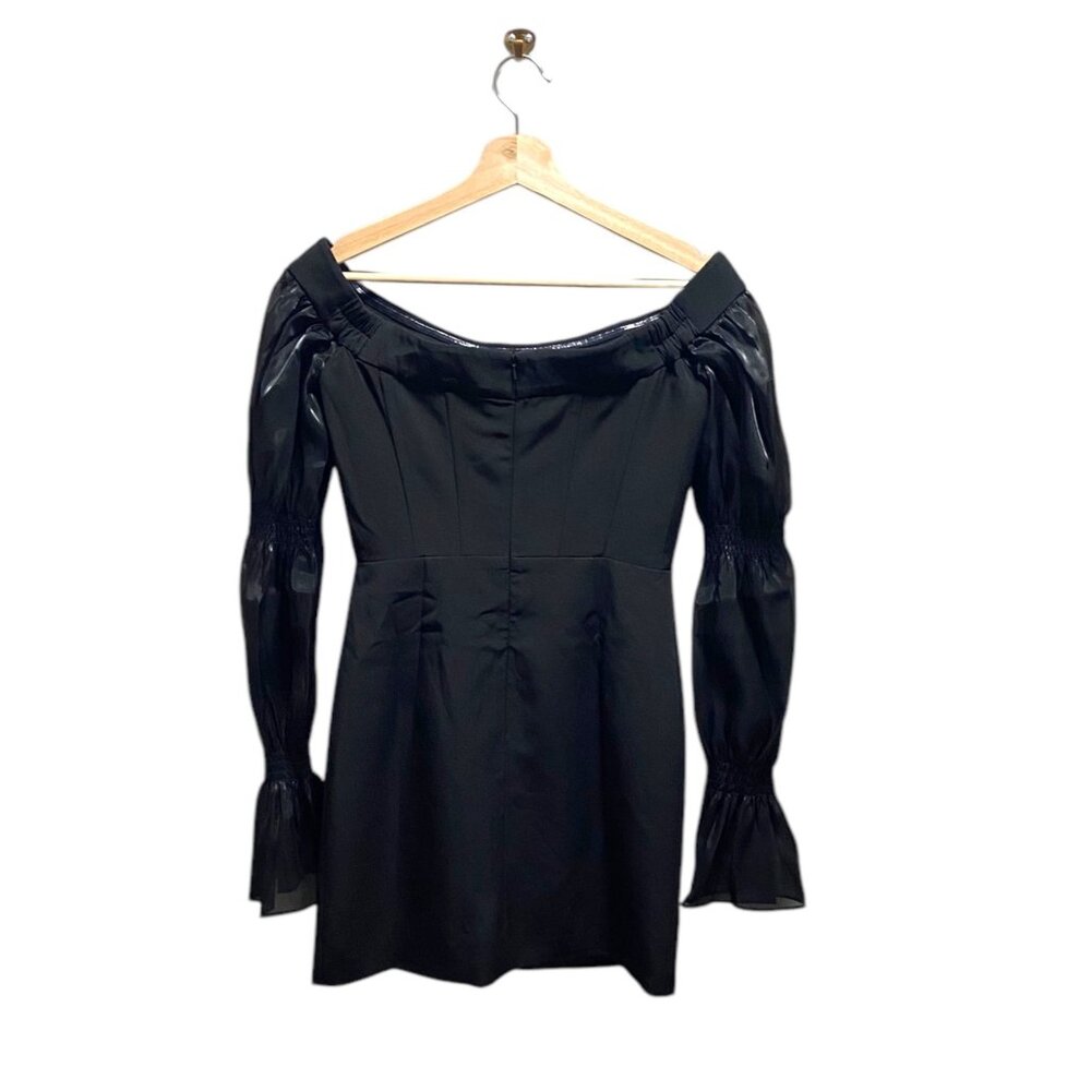 The One By Lichi Off-Shoulder Mini Dress Black Size S - Picture 13 of 15